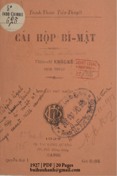 Cái Hộp Bí Mật Cuốn 1 (NXB Long Quang 1927) - Khúc Kế, 20 Trang