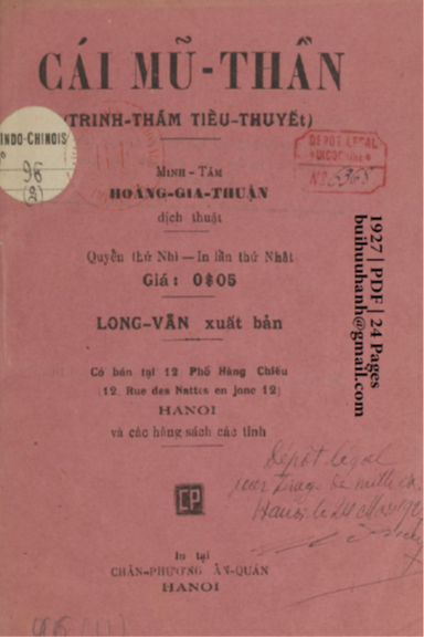Cái Mũ Thần Quyển 2 (NXB Chân Phương 1927) - Hoàng Gia Thuận, 24 Trang