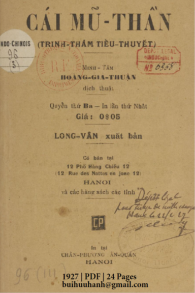 Cái Mũ Thần Quyển 3 (NXB Chân Phương 1927) - Hoàng Gia Thuận, 24 Trang