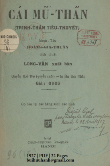 Cái Mũ Thần Quyển 4 (NXB Chân Phương 1927) - Hoàng Gia Thuận, 22 Trang