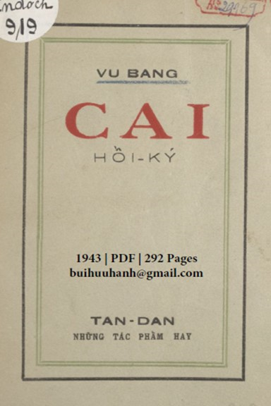 Cai (NXB Tân Dân 1943) - Vũ Bằng, 292 Trang