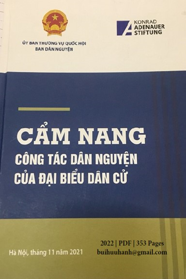 Cẩm Nang Công Tác Dân Nguyện Của Đại Biểu Dân Cử (NXB Hà Nội 2021) - Lưu Bình Nhưỡng, 353 Trang