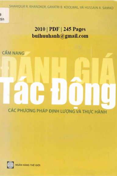 Cẩm Nang Đánh Giá Tác Động (NXB Thế Giới 2010)  - Shahidur R. Khandker, 245 Trang