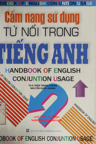 Cẩm Nang Sử Dụng Từ Nối Trong Tiếng Anh (NXB Từ Điển Bách Khoa 2008) - Trần Trọng Dương, 164 Trang