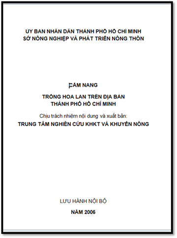 Cẩm Nang Trồng Hoa Lan Trên Địa Bàn TP Hồ Chí Minh (NXB Hồ Chí Minh 2006) - Nhiều Tác Giả, 55 Trang