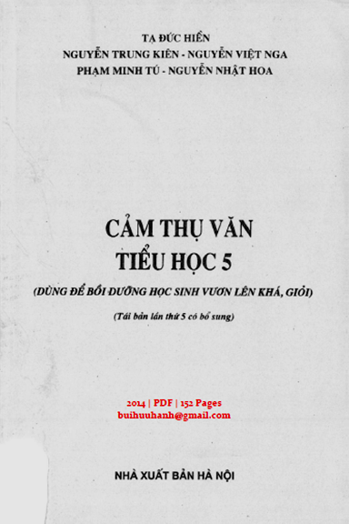 Cảm Thụ Văn Tiểu Học 5 (NXB Hà Nội 2014) - Tạ Đức Hiền, 152 Trang