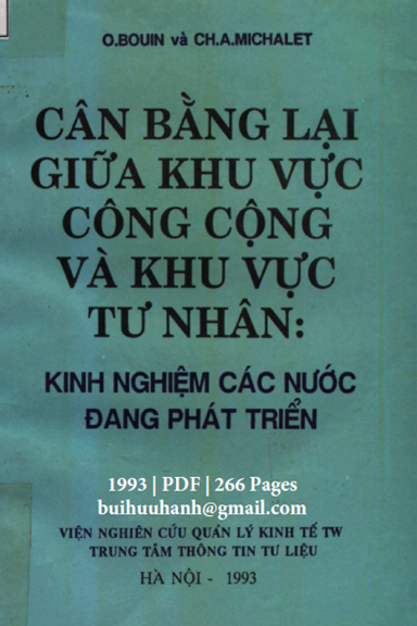 Cân Bằng Lại Giữa Khu Vực Công Cộng Và Khu Vự Tư Nhân (NXB Hà Nội 1993) - O.Bouin, 266 Trang
