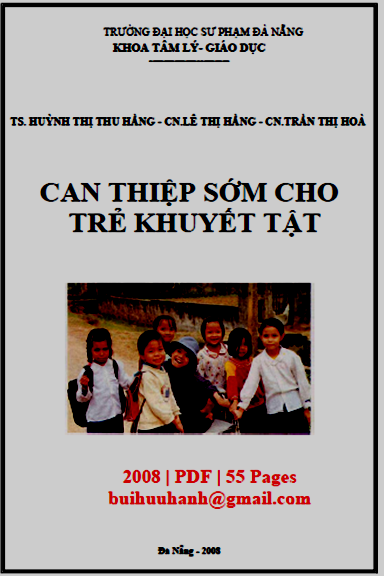 Can Thiệp Sớm Cho Trẻ Khuyết Tật (NXB Đà Nẵng 2008) - Huỳnh Thị Thu Hằng, 55 Trang