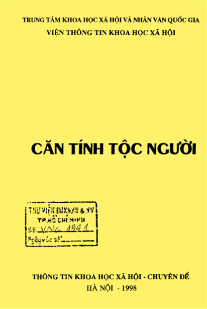 Căn Tính Tộc Người (NXB Khoa Học Xã Hội 1998) - Nghiêm Văn Thái, 267 Trang