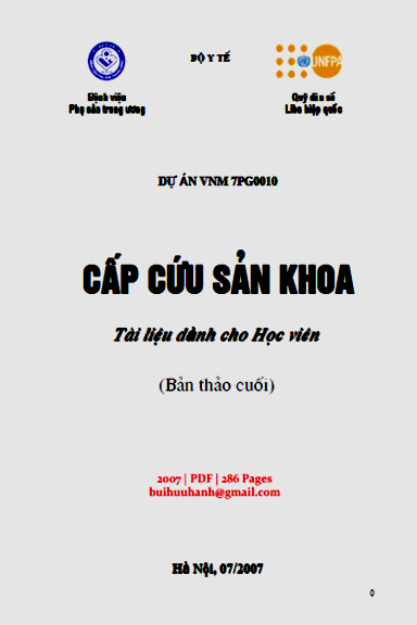 Cấp Cứu Sản Khoa (NXB Hà Nội 2007) - Nguyễn Viết Tiến, 286 Trang