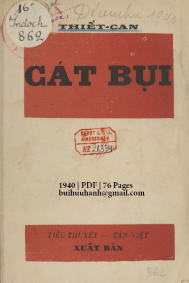 Cát Bụi (NXB Tân Việt 1940) - Thiết Can, 76 Trang