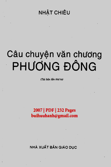 Câu Chuyện Văn Chương Phương Đông (NXB Giáo Dục 2007) - Nhật Chiêu, 232 Trang