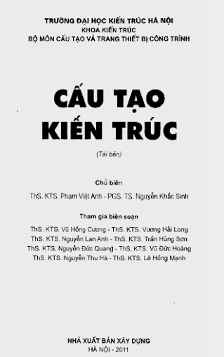 Cấu Tạo Kiến Trúc (NXB Xây Dựng 2011) - Phạm Việt Anh, 286 Trang