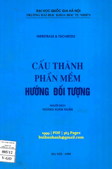 Cấu Thành Phần Mềm Hướng Đối Tượng (NXB Đại Học Quốc Gia 1999) - Oscar Nierstrasz, 363 Trang