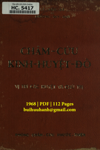Châm Cứu Kinh Huyệt Đồ (NXB Sài Gòn 1968) - Lê Văn Kế, 112 Trang