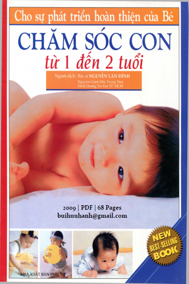 Chăm Sóc Con Từ 1 Đến 2 Tuổi (NXB Phụ Nữ 2009) - Nguyễn Lân Đính, 68 Trang