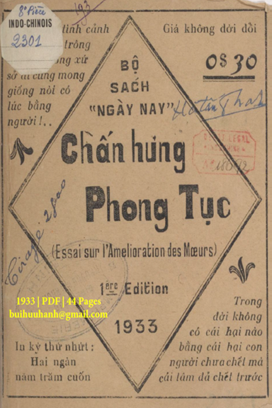 Chấn Hưng Phong Tục (NXB Cao Bình 1933) - Hà Tấn Phát, 44 Trang