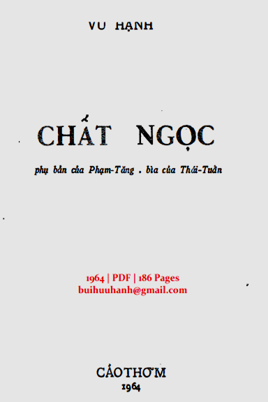 Chất Ngọc (NXB Cảo Thơm 1964) - Vũ Hạnh, 186 Trang