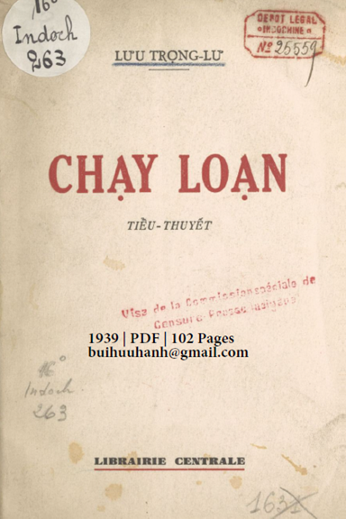 Chạy Loạn (NXB Trung Bắc Tân Văn 1939) - Lưu Trọng Lư, 102 Trang
