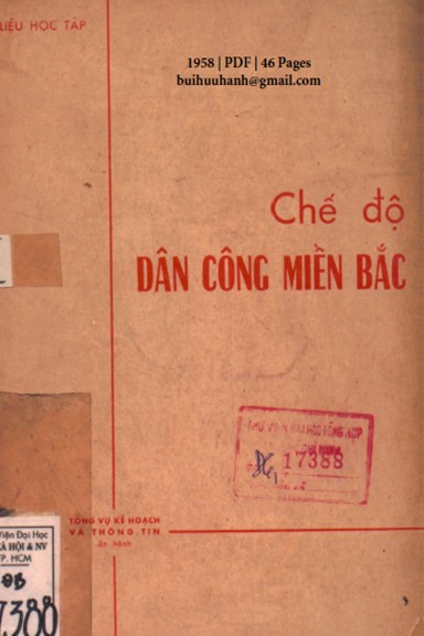 Chế Độ Dân Công Miền Bắc (NXB Sài Gòn 1958) - Nhiều Tác Giả, 46 Trang