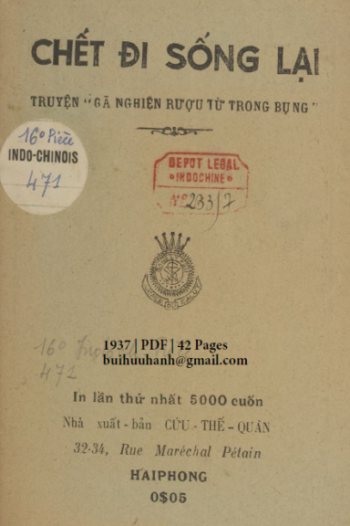 Chết Đi Sống Lại (NXB Cứu Thế Quân 1937) - Vũ Tam Thát, 42 Trang
