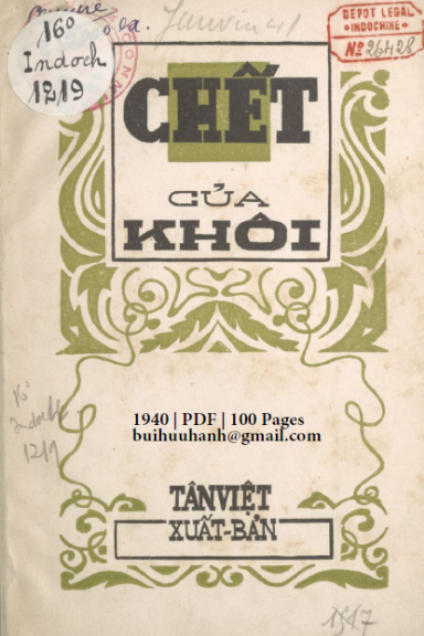 Chết (NXB Tân Việt 1940) - Lê Xuân Khôi, 100 Trang