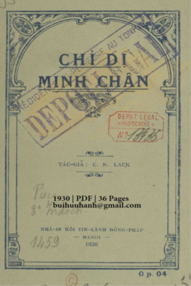 Chỉ Dị Minh Chân (NXB Tin Lành 1930) - C. N. Lack, 36 Trang