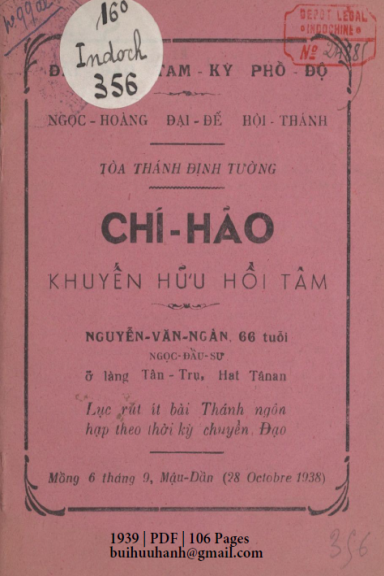 Chí Hão Khuyến Hữu Hồi Tâm (NXB Nguyễn Văn Viết 1939) - Nguyễn Văn Ngàn, 106 Trang