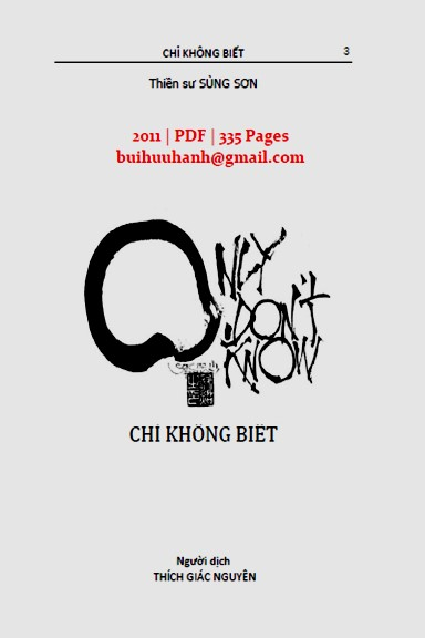 Chỉ Không Biết (NXB Tôn Giáo 2011) - Sùng Sơn, 335 Trang