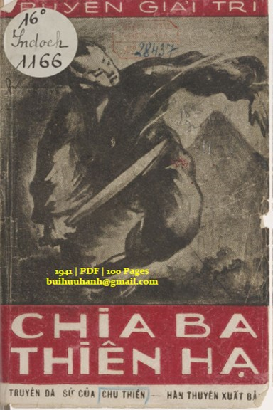 Chia Ba Thiên Hạ (NXB Hàn Thuyên 1941) - Chu Thiên, 100 Trang