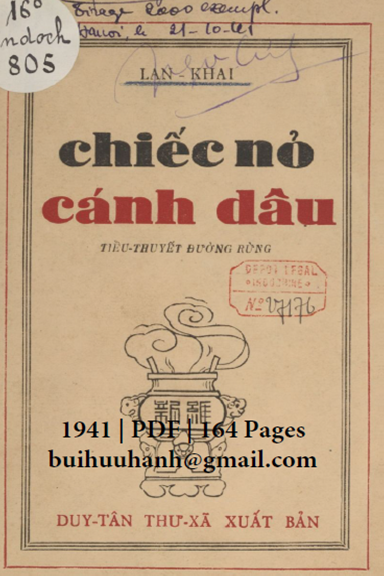 Chiếc Nỏ Cánh Dâu (NXB Duy Tân 1941) - Lan Khai, 164 Trang