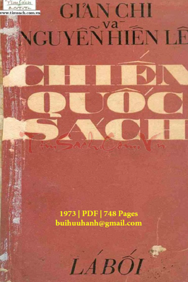Chiến Quốc Sách (NXB Lá Bối 1973) - Nguyễn Hiến Lê, 748 Trang