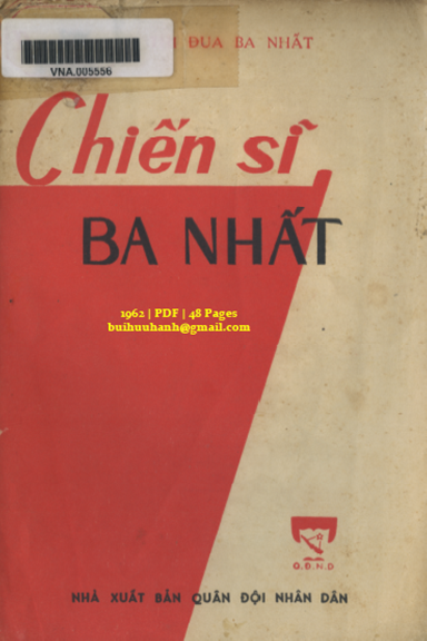 Chiên Sĩ Ba Nhất (NXB Quân Đội 1962) - Vũ Hồ, 48 Trang