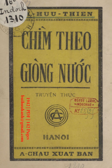 Chìm Theo Giòng Nước (NXB Á Châu 1942) - Tạ Hữu Thiện, 124 Trang