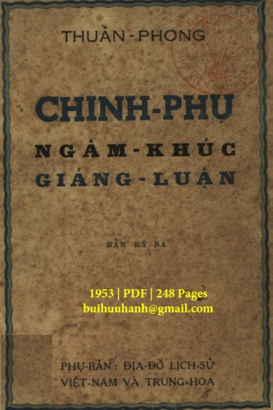 Chinh Phụ Ngâm Khúc Giảng Luận (NXB Văn Hóa 1953) - Thuần Phong, 248 Trang