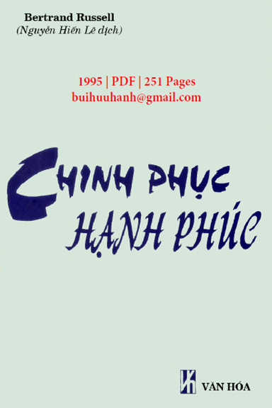 Chinh Phục Hạnh Phúc (NXB Văn Hóa 1995) - Bertrand Russell, 251 Trang