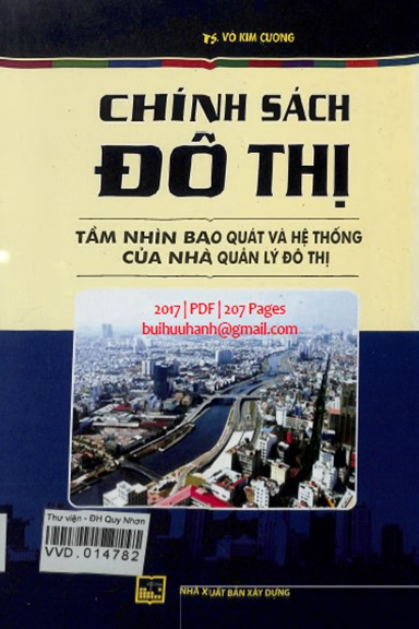 Chính Sách Đô Thị (NXB Xây Dựng 2017) - Võ Kim Cương, 207 Trang