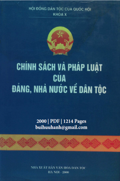 Chính Sách Và Pháp Luật Của Đảng, Nhà Nước Về Dân Tộc (NXB Văn Hóa Dân Tộc 2000) - Cư Hòa Vần