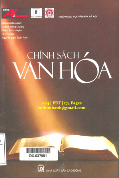 Chính Sách Văn Hóa (NXB Lao Động 2014) - Lương Hồng Quang, 174 Trang