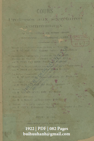 Chính Trị Đông Pháp (NXB Thiên Ban 1922) - Nhiều Tác Giả, 82 Trang
