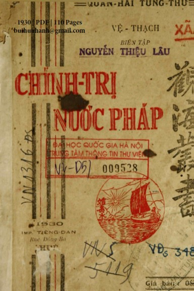 Chính Trị Nước Pháp (NXB Tiếng Dân 1930) - Nguyễn Thiệu Lâu, 110 Trang