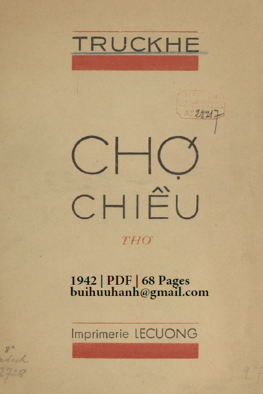 Chợ Chiều (NXB Lê Cường 1942) - Trúc Khê, 68 Trang