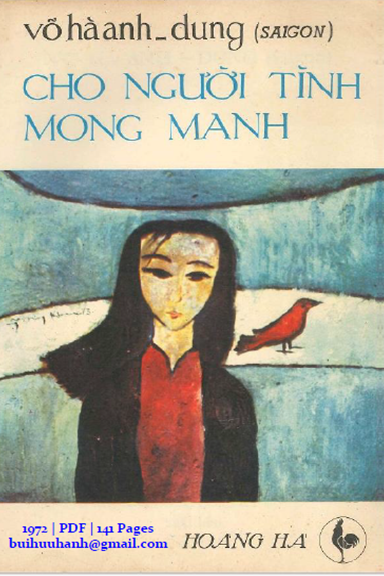 Cho Người Tình Mong Manh (NXB Hoàng Hà 1972) - Võ Hà Anh, 141 Trang