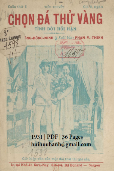 Chọn Đá Thử Vàng Cuốn 1-3 (NXB Xưa Nay 1931) - Công Đồng Minh, 116 Trang
