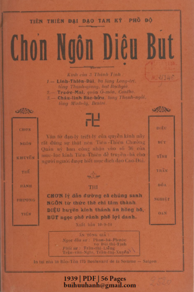 Chơn Ngôn Diệu Bút (NXB Bảo Tồn 1939) - Phan Bá Thước, 56 Trang