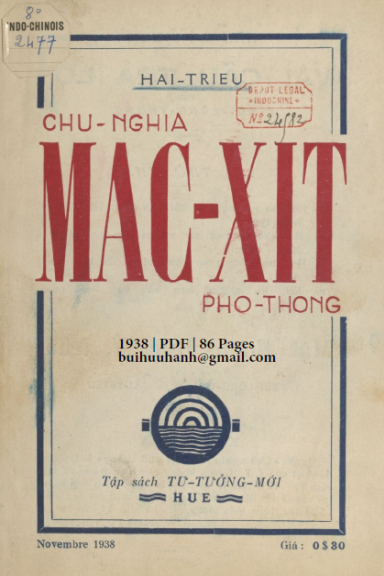 Chủ Nghĩa Mác Xít Phổ Thông (NXB Tư Tưởng Mới 1938) - Hải Triều, 86 Trang