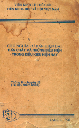 Chủ Nghĩa Tư Bản Hiện Đại (NXB Thế Giới 1990) - Kim Ngọc, 110 Trang