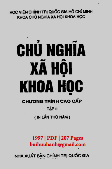 Chủ Nghĩa Xã Hội Khoa Học Tập 2 (NXB Chính Trị 1997) - Đặng Quang Uẩn, 207 Trang