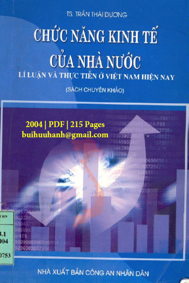 Chức Năng Kinh Tế Của Nhà Nước (NXB Công An 2004) - Trần Thái Dương, 215 Trang