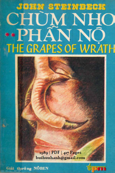 Chùm Nho Phẫn Nộ Tập 2 (NXB Tác Phẩm Mới 1989) - John Steinbeck, 417 Trang